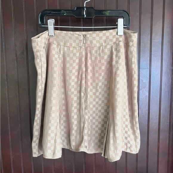 LE LIS Satin Check Button Shirt Mini Skirt Preppy Minimalist 2 Piece Set Size S - Picture 6 of 15